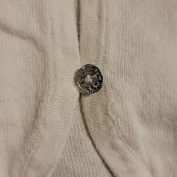 JANIE AND JACK SPECIAL OCCASION WHITE CROPPED CARDIGAN W DIAMOND BUTTONS, SIZE 3 - Picture 3 of 5